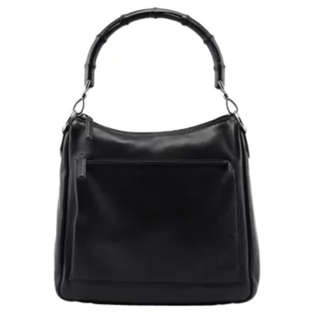 Gucci Diana Cloth & Leather Bamboo Black Women's Bag Excellent Condition